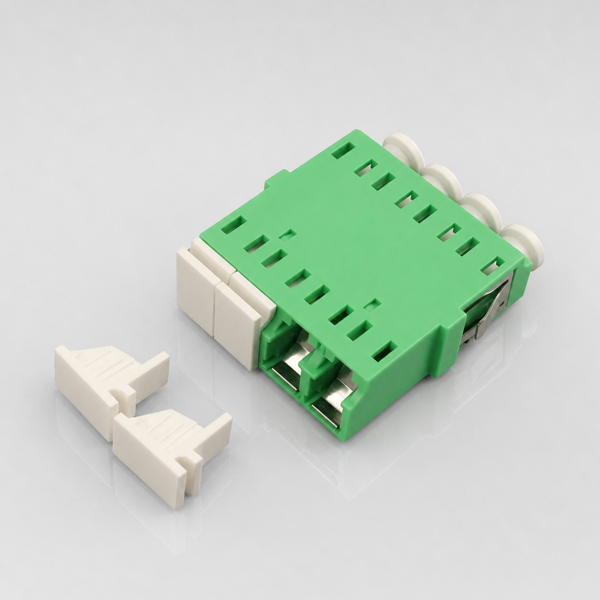 LC quad inner shutter adaptor with Flange
